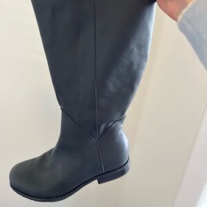 Poppy Barley Black Leather Tall Boots